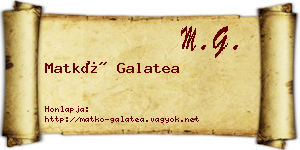 Matkó Galatea névjegykártya